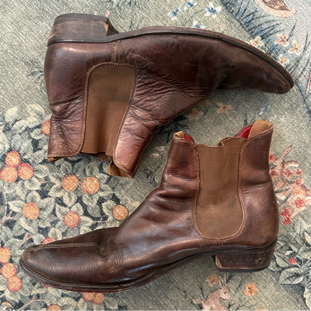 ✨ Men's Beatwear Brown Leather Ankle Boots